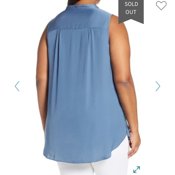 *SOLD* NWT Vince Camuto Sleeveless Satin Henley Tunic Size 2X - Picture 2 of 2